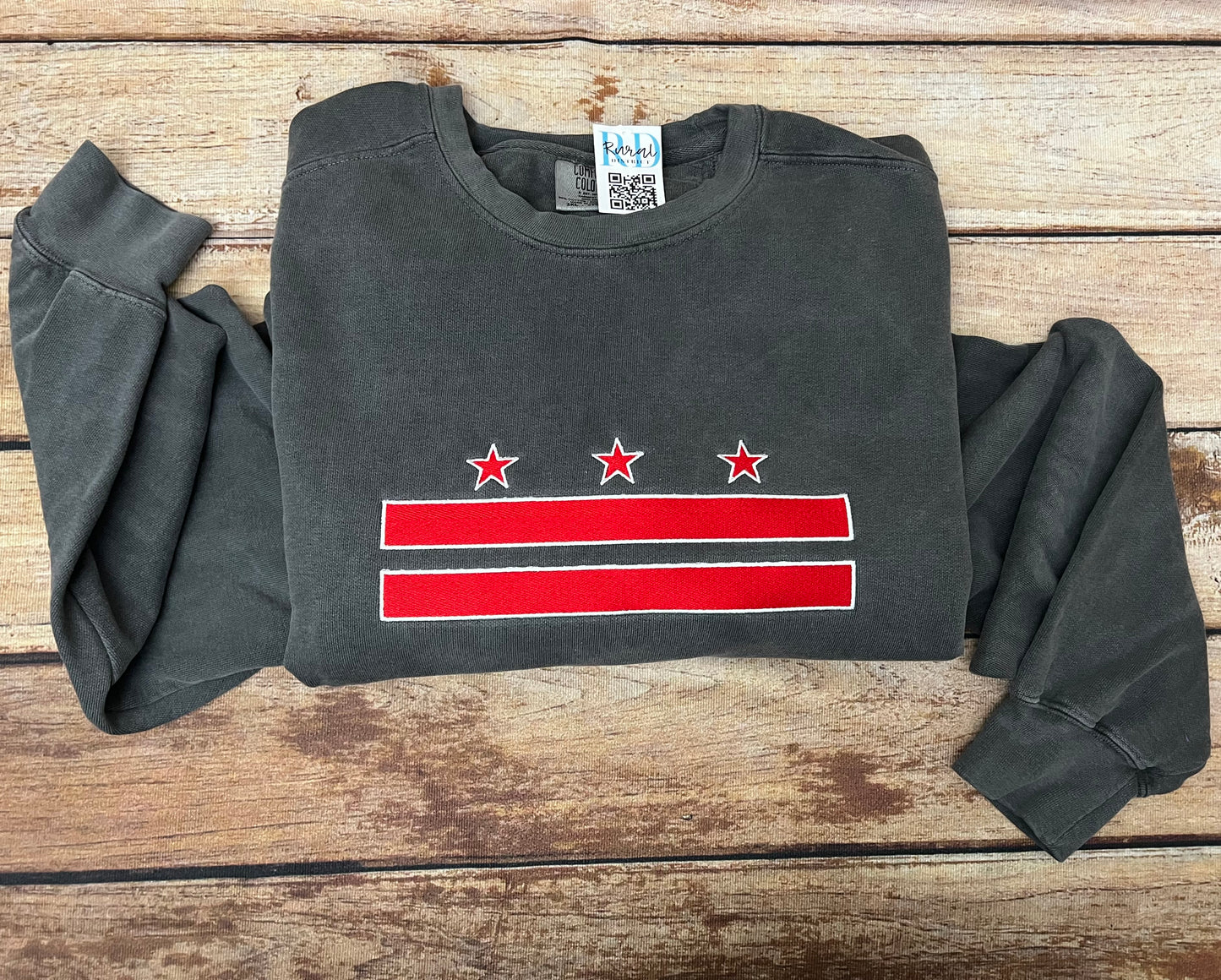 DC Flag embroidered Comfort colors sweatshirt