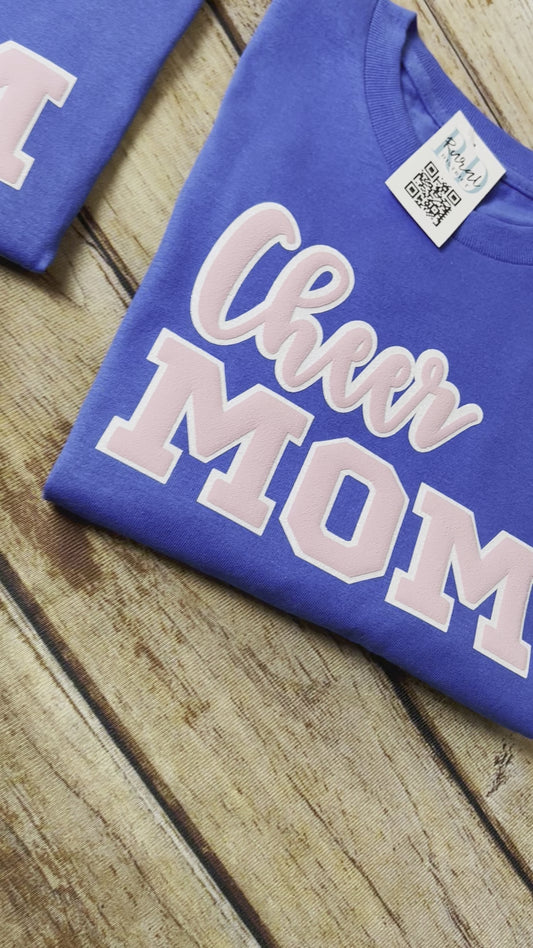 Cheer Mom puff & glitter T-shirt
