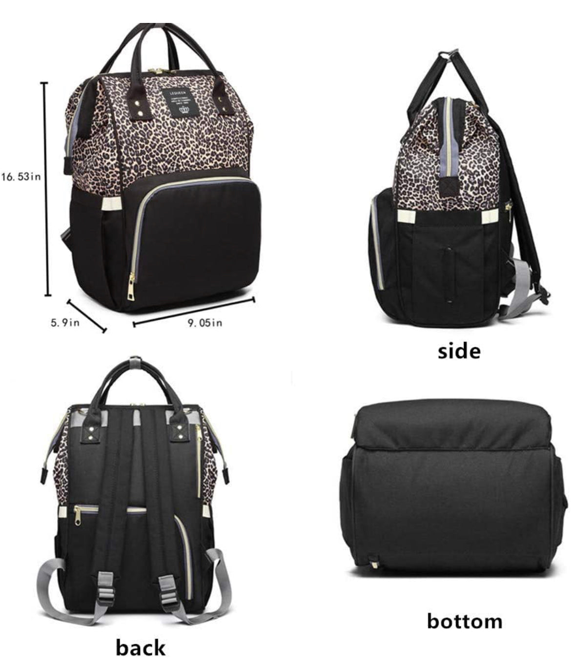 Cheetah diaper bag custom embroidery with name or monogram