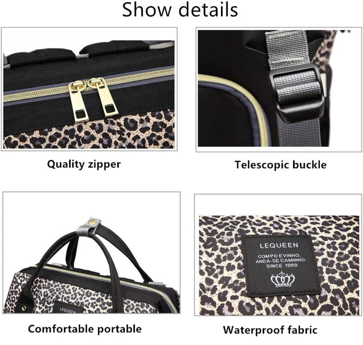 Cheetah diaper bag custom embroidery with name or monogram
