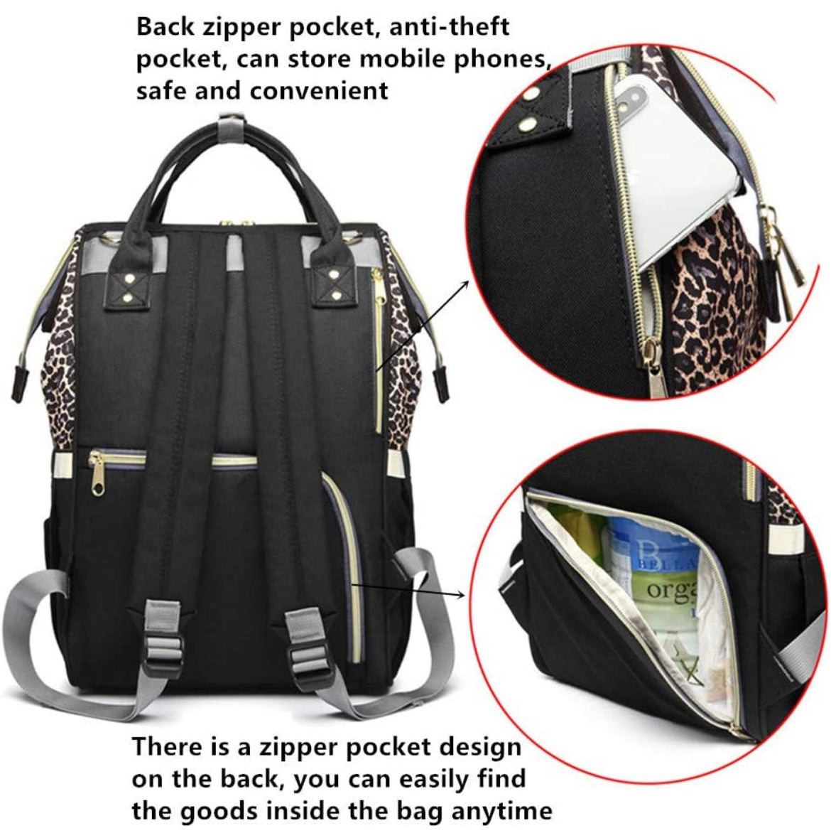 Cheetah diaper bag custom embroidery with name or monogram