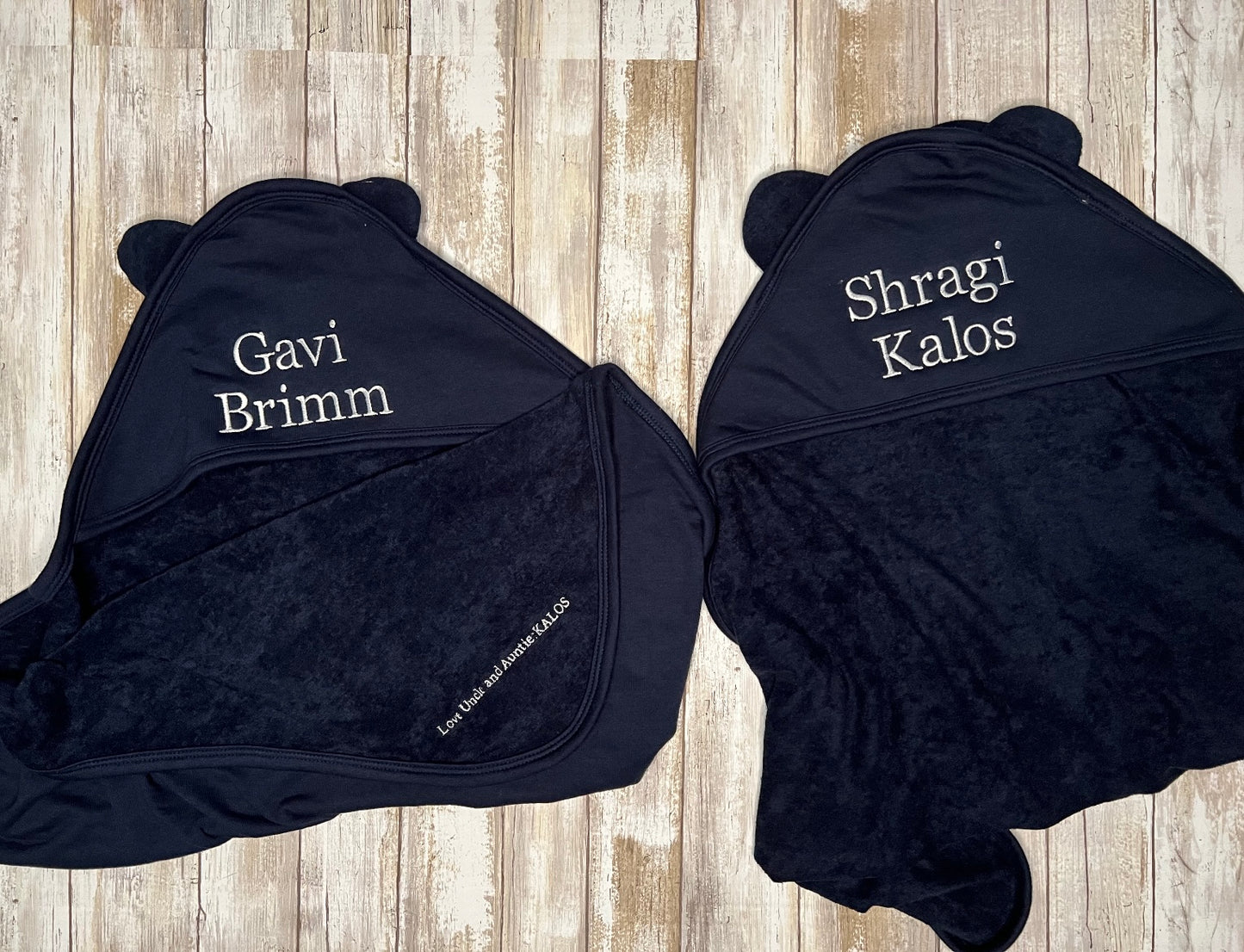 Hooded baby towels embroidered customized name or monogram