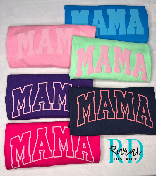 Custom puff T-shirt, 3D mama T-shirt, mothers day T-shirt