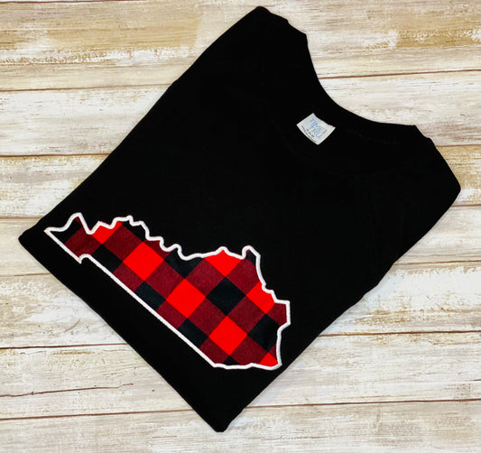 State of KY Buffalo plaid embroidered sweatshirt