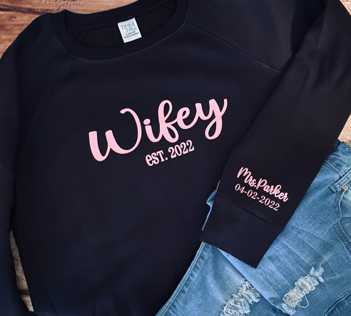 Wife sweatshirt Mrs and Date